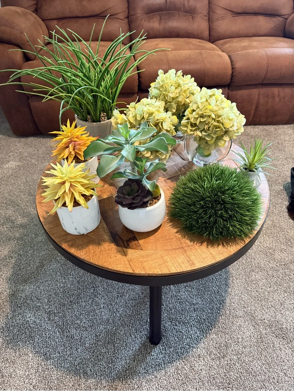 Artificial Succulent and Greenery Decorative Set - Green & Yellow -